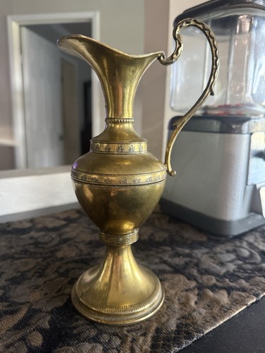 Ornate brass pitcher vintage - ornate,